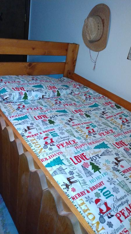 Cute on twin bed.
