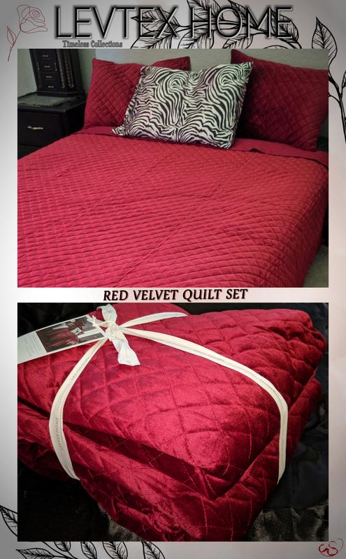 My fan edit of Levtex Homes timeless collections red velvet quilt set.