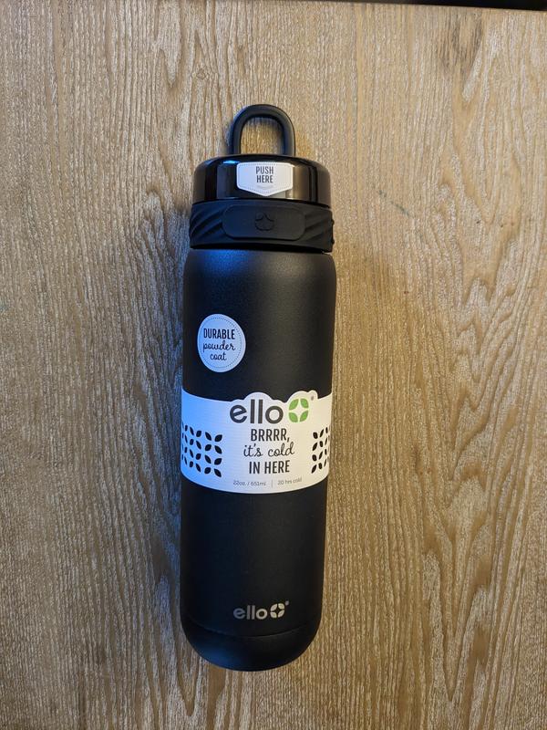 Ello Cooper 22Oz Stainless Steel Water Bottle, Black