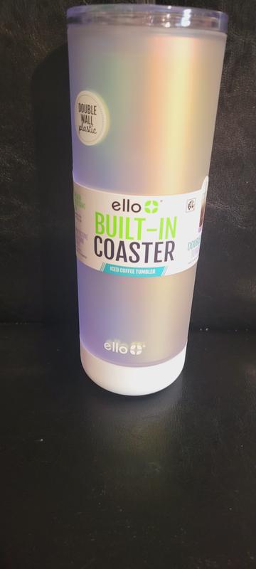 Ello Monterey 24 oz Plastic Tumbler, White Iridescent 