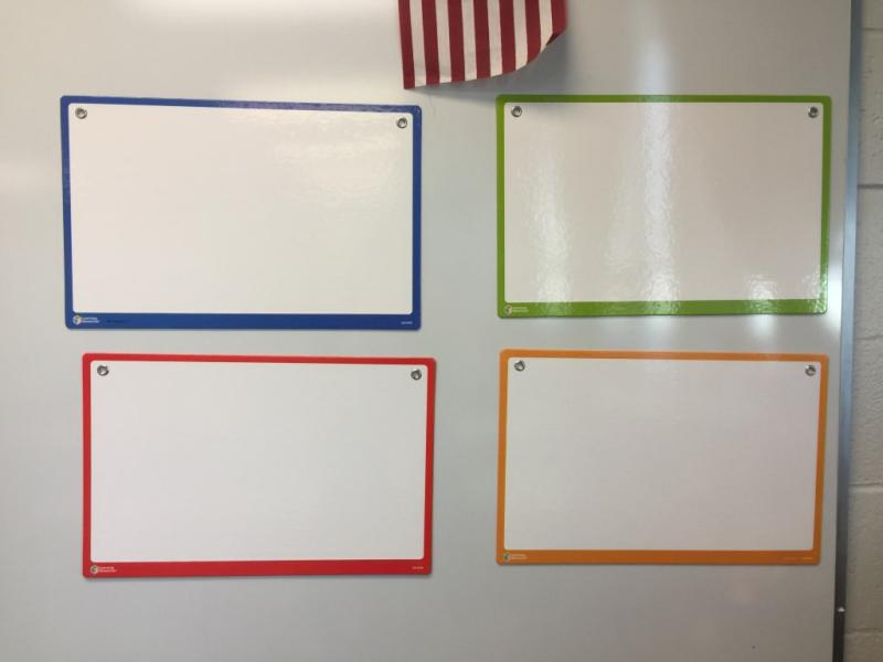 Here is the set on my classroom whiteboard.