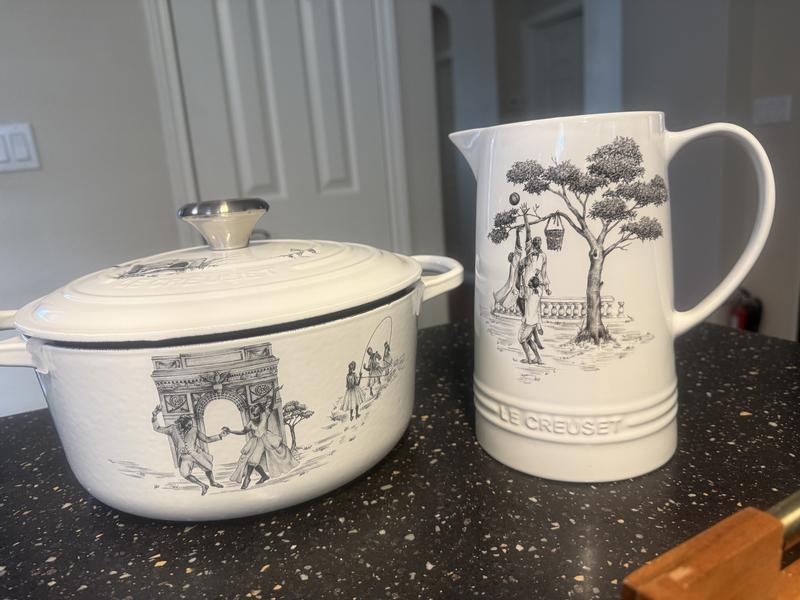Dutch Oven paired with the Harlem Toile Pitcher