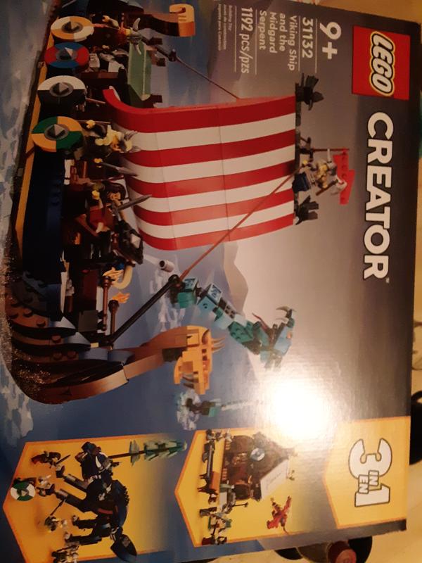 LEGO Creator 3 in 1 Viking Ship and the Midgard Serpent, Transforms from  Amazing Ship to Viking House or Fenris Wolf Figure, Gifts for Kids, Boys,  and Girls, 31132 