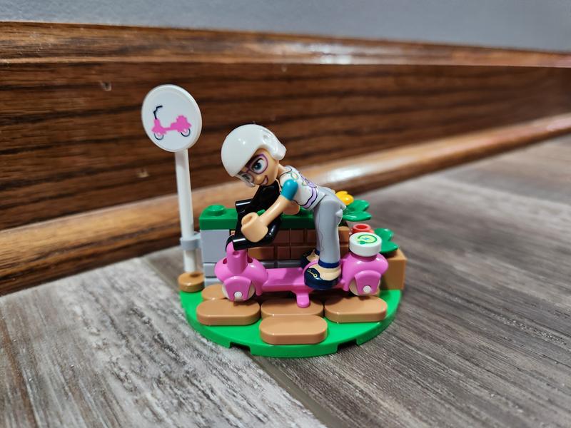 Girl riding the scooter