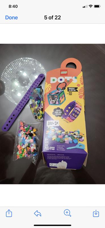 LEGO® DOTS 41945 Tigre al neon - Ornamento braccialetto e borsa - LEGO® DOTS