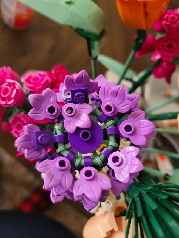Purple Translucent Flower Bouquet Compatible with Lego 10280