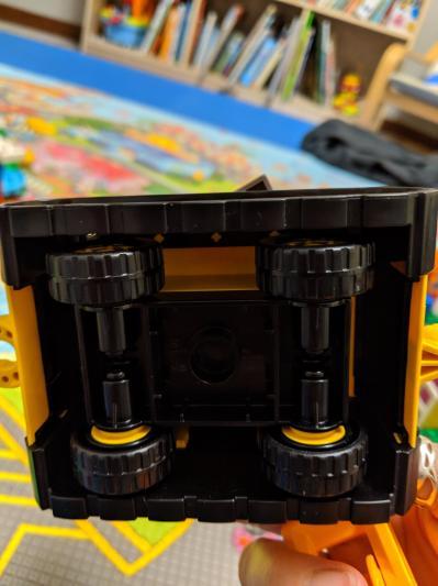 Excavator has tracks and wheels