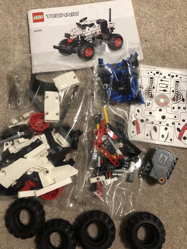 Pieces and instructions set out