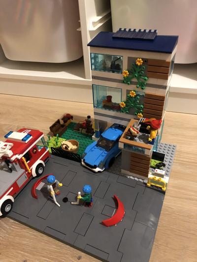 on a baseplate with some other sets