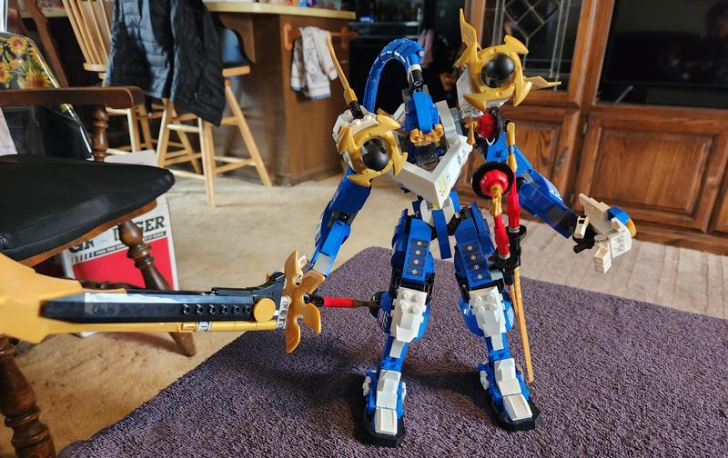 Can stand with sword in his hand