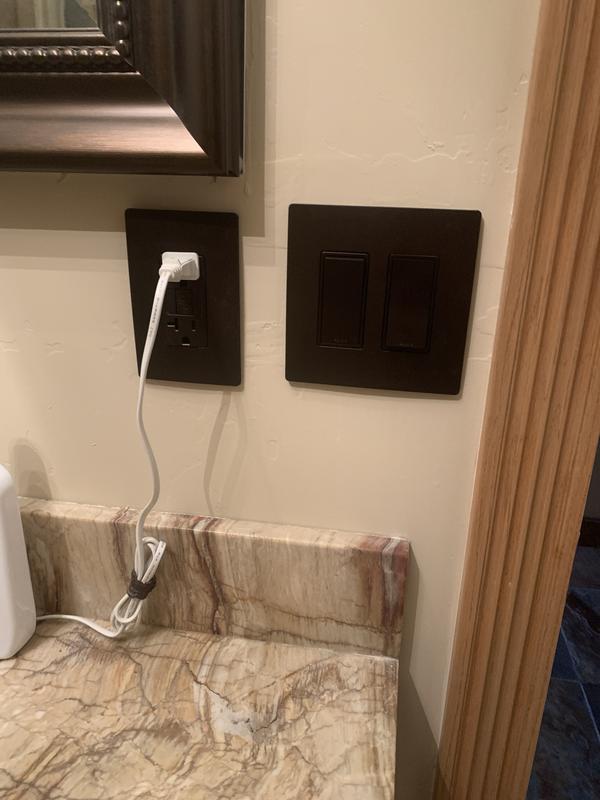 Legrand Radiant 20 Amp GFCI Outlet – Self-Test, Tamper Resistant, Black Decorator Duplex Receptacle
