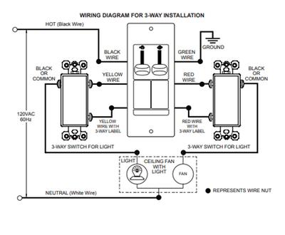 LS Trademaster Single-Pole/3-Way Preset Dimmer with Single-Pole/3-Way, 3-Speed  De-Hummer Fan Control, Light Almond | Fan Speed Controls | Light Switches  and Dimmers | Wiring Devices  Schematic Legrand 3 Way Switch Wiring Diagram    Legrand US