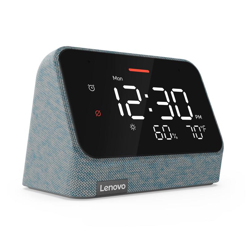 Lenovo Smart Clock Essential with Alexa Built-in Misty Blue in the Smart  Speakers & Displays department at Lowes.com