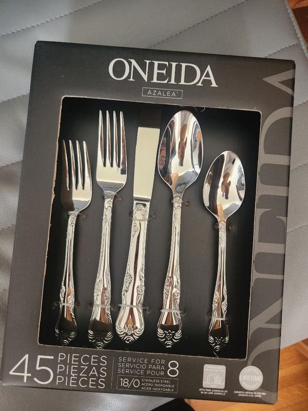 Oneida Azalea 45-Piece Silver 18/0-Stainless Steel Flatware Set