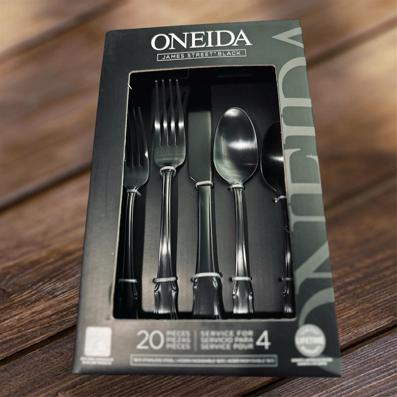 Oneida James Street Black 20-Pc. Flatware Set, Service for 4 - Macy's