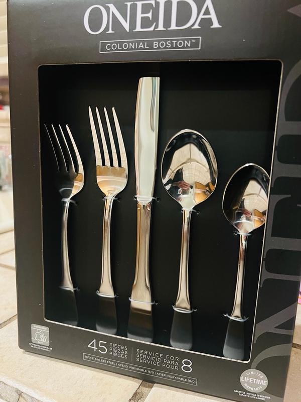 Oneida Colonial Boston 45-Piece Stainless-Steel Flatware Set