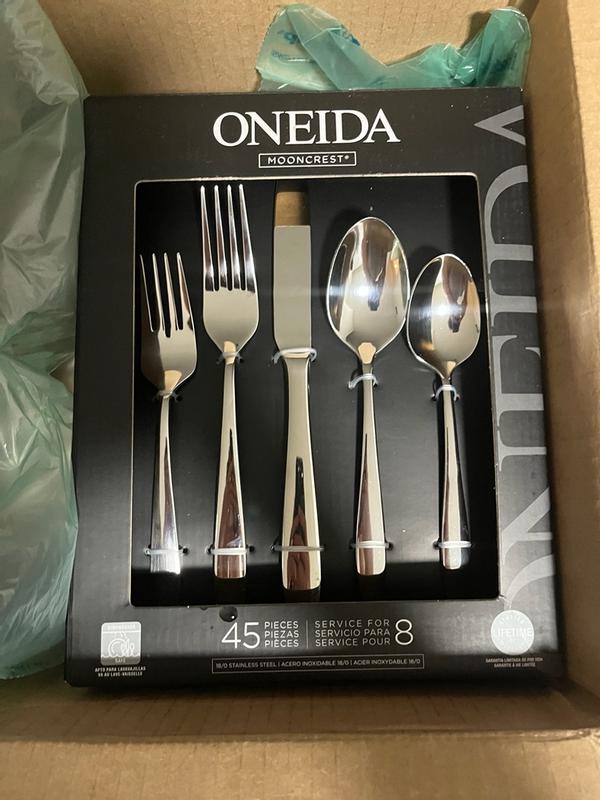 Oneida Mooncrest 45-Pieces Polished Modern Flatware B336045A at Lowes.com