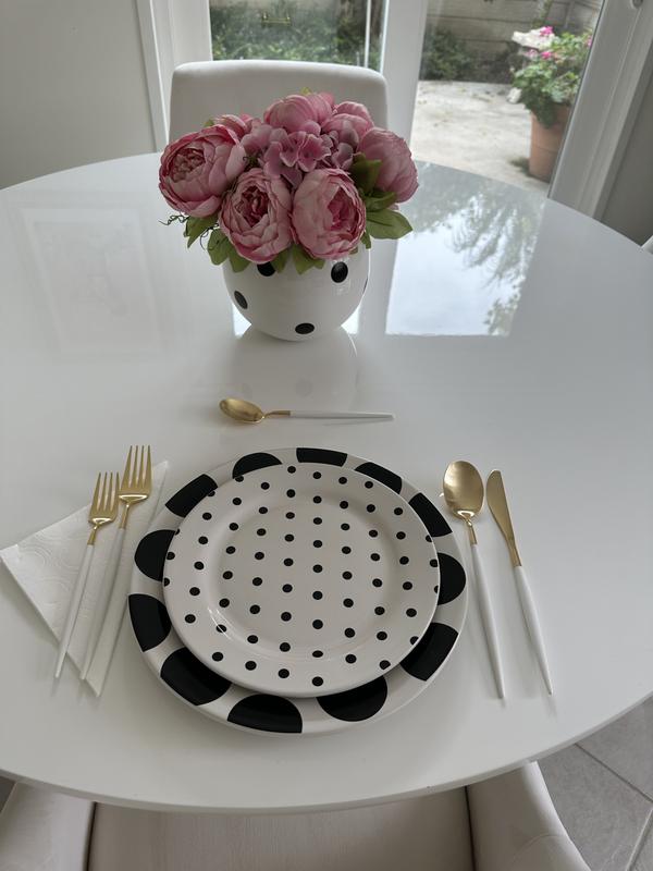 MartinALESSI 20c✖︎2 24c✖︎2 計4枚set Mazzy Gold Satin White Pom Handle 20-Piece Flatware Set – Lenox