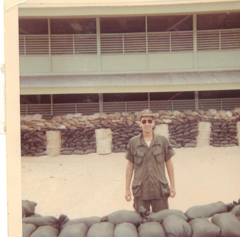 My in 1969 at Cam Ranh Bay Vietnam wearing my Ray-Ban Sun Glasses.