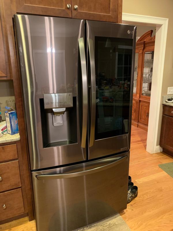 LRFVS3006D LG Appliances 30 cu. ft. Smart wi-fi Enabled InstaView™  Door-in-Door® Refrigerator with Craft Ice™ Maker BLACK STAINLESS STEEL -  Hahn Appliance Warehouse