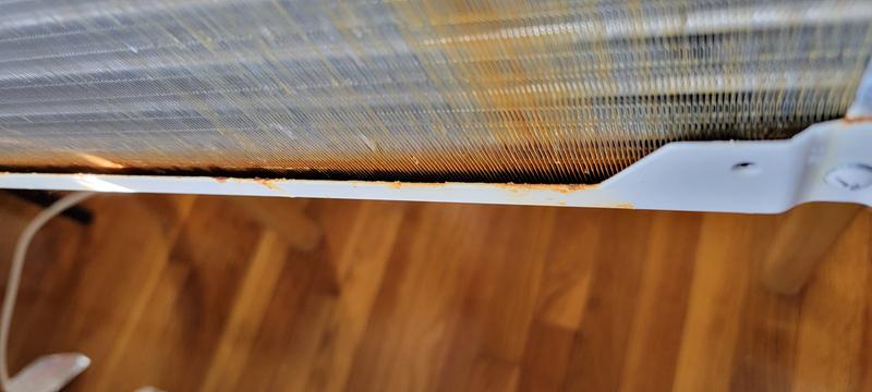 Rust on the condenser fins