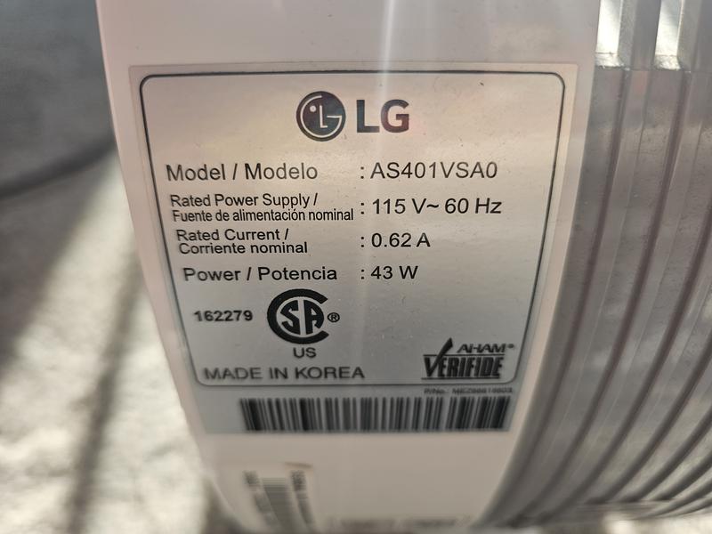 LG AAFTVT130 Air Purifier Filter AS401VSA0 AS401VGA1 LG USA