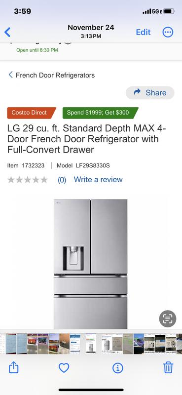 LF29S8330S by LG - 29 cu. ft. Smart Standard-Depth MAX™ 4-Door French Door  Refrigerator with Full-Convert Drawer™