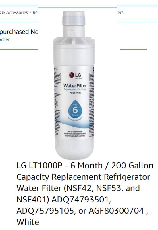 Replacement Water Filter for LG Refrigerator Models LFX31925ST02/LFXS29766S 2pk