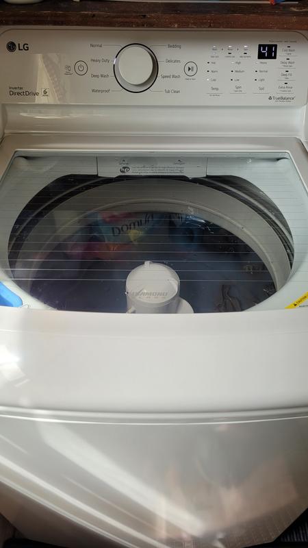 LG WT7005CW 27 Inch Top Load Washer with 4.3 Cu. Ft. Capacity, 4-Way™  Agitator, TurboDrum™ Technology, 6Motion™ Technology, SmartDiagnosis™,  ColdWash™, Deep Fill, Control Lock, and CSA Listed