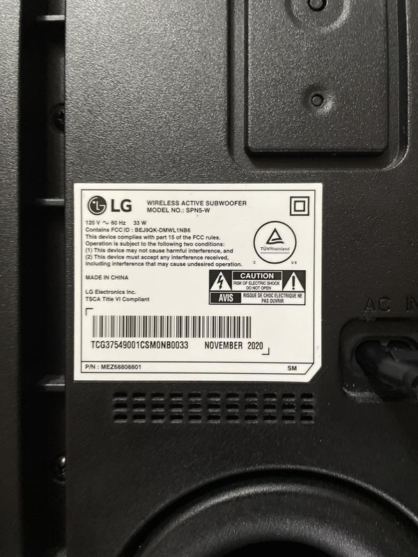 The subwoofer in question.