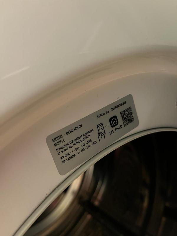 LG DLHC1455W: 4.2 cu.ft. Smart wi-fi Enabled Compact Front Load Dryer with  Dual Inverter HeatPump™ Technology
