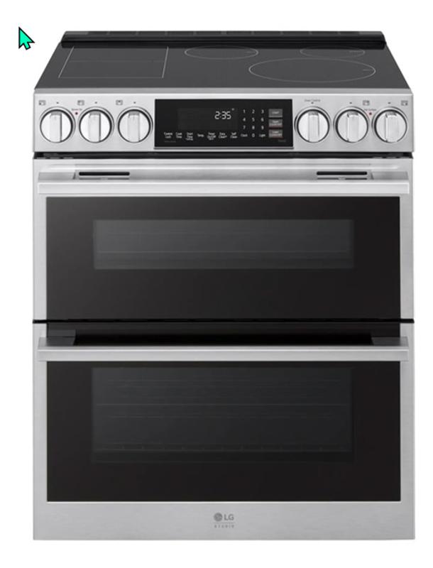LG 30-in Glass Top 5 burners 4.3-cu ft / 3-cu ft Air Fry Convection ...