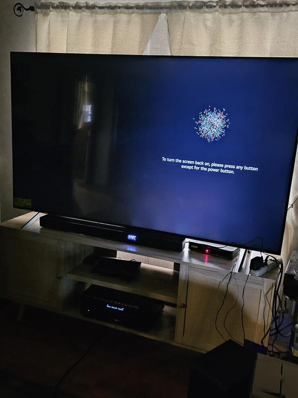 Playing music with on the TV with screen saver on.