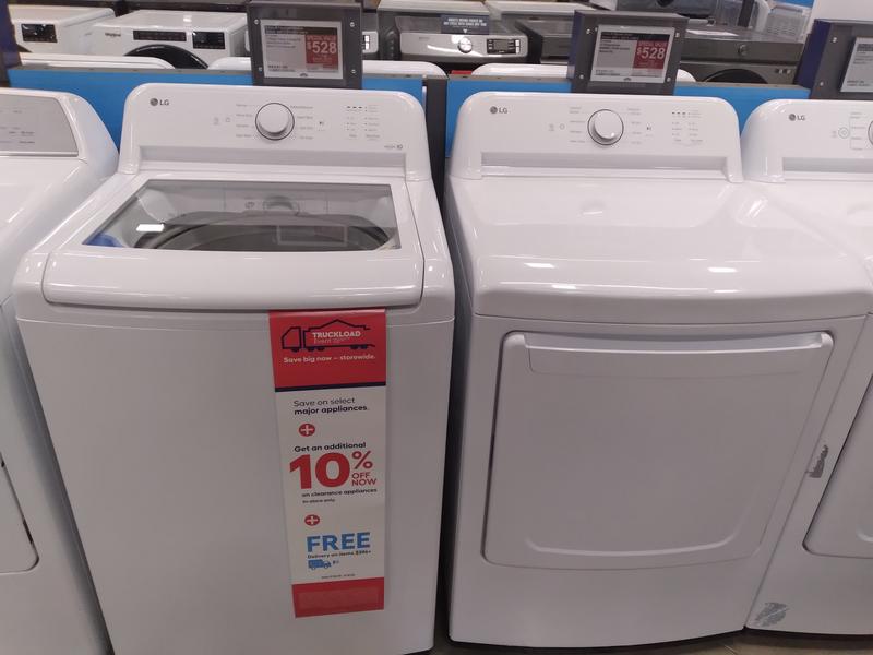 LG WT6105CW 27 Inch Top Load Washer with 4.1 cu. ft. Capacity, 8 Wash  Cycles, 800 RPM, Speed Wash, Rinse+Spin, 4-Way Agitator, and True Balance®  Anti-Vibration System