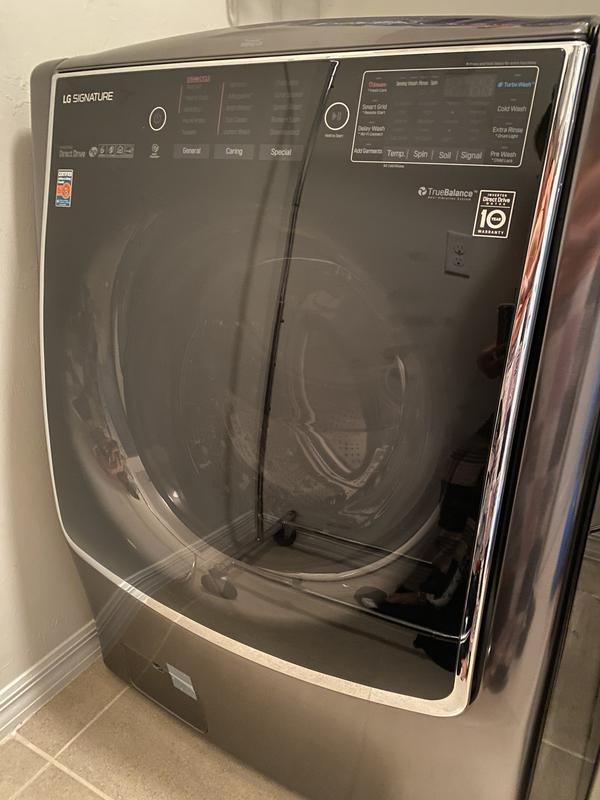 LG LG Signature 5.8 Cu. ft. Large Smart Wi-Fi Enabled Front Load Washer - Black