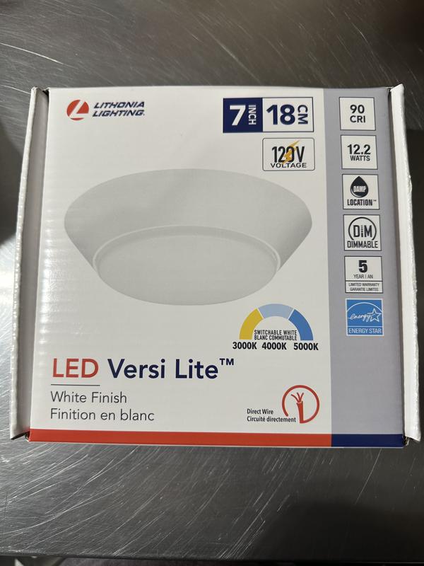 Lithonia Lighting Versi Light 1-Light 7.25-in Matte White LED Flush ...
