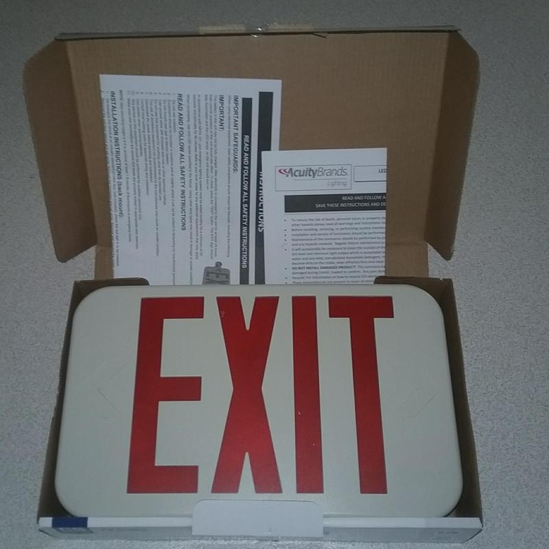 Lithonia LV S W 2 G 120/277 UM 4X Exit Sign,Green Letter,LED