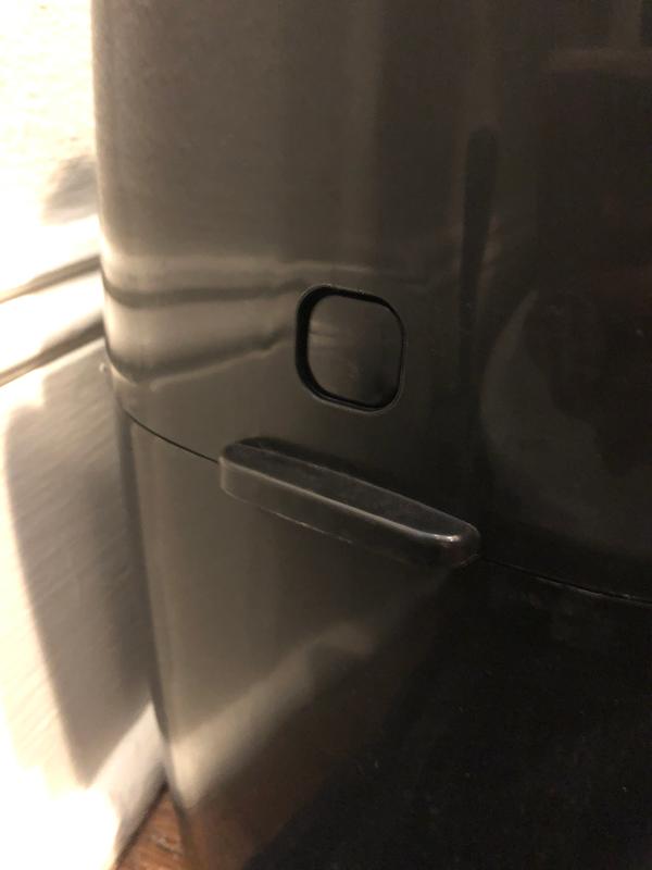 Plastic button to keep halves together had never worked/locked into place properly