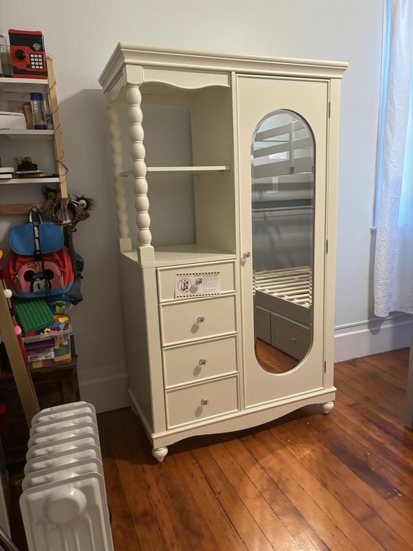 Madison White II 1 Door 4 Drawer Wood Bedroom Armoire Closet Living Spaces