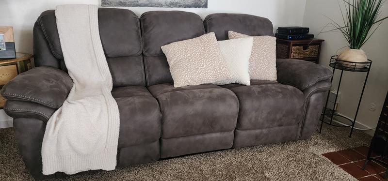 Skye microfiber discount power reclining sofa