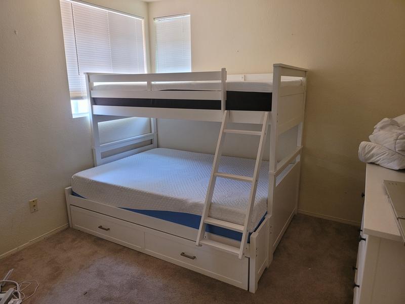 Reese White Twin Over Bunk Bed, Custom Metal Bunk Beds Las Vegas Nva