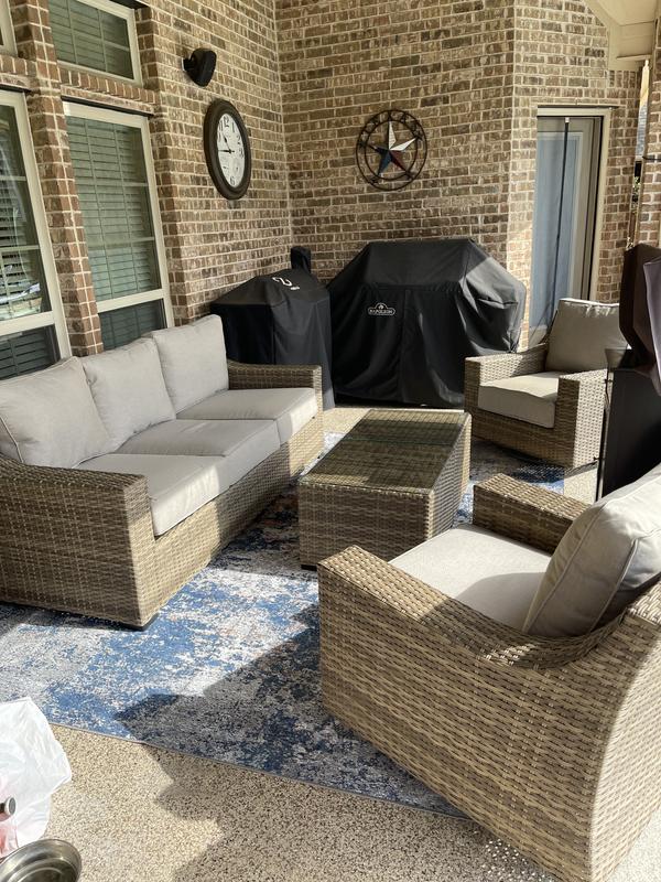 Grey Natural Fabric Furniture Cover For Outdoor Sofa XL