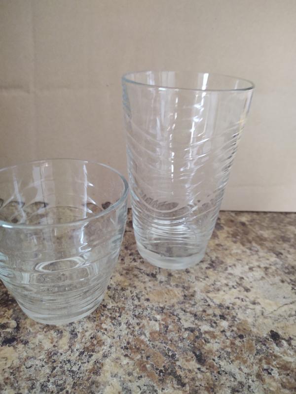 Anchor Hocking Ribbed Glass Tumblers Drinking Glasses Clear Beehive 16 Oz.  Heavy