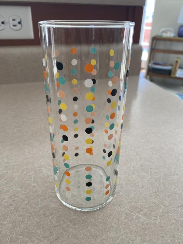 Libbey Vintage Flower Power Party Dots Cooler Glasses 16-ounce Set of 4 