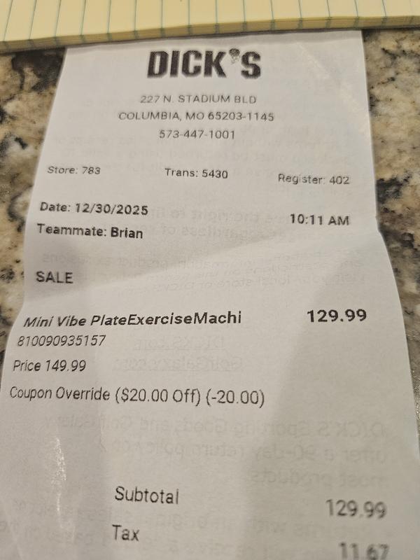 Photo submitted with review of product