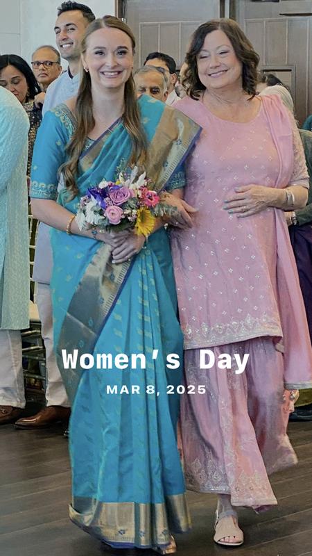 My daughter and I walking in for her wedding