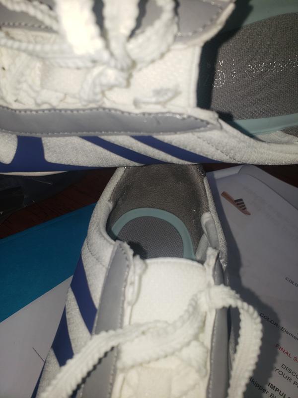 Broken outer, upper loop for laces - loops on both shoes broke right away in first wearing of new shoes.