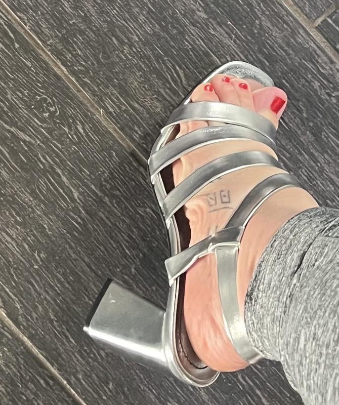 The slip on strap heel