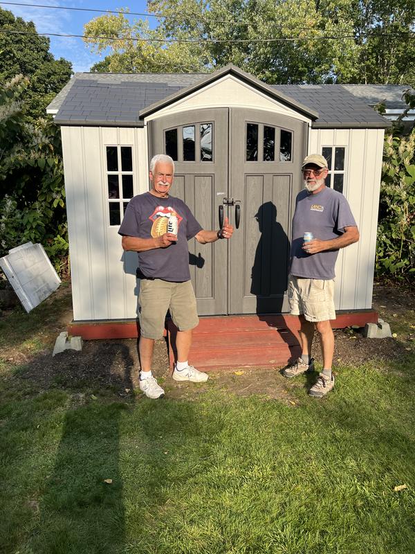 Time to celebrate with my friend Tom on the right.