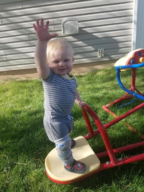 1 year old trying to fly